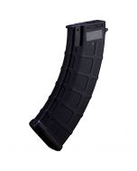 Front view of D-Day AKM variable-cap magazine in black for airsoft