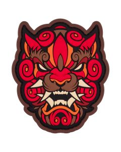 Red Foo Dog Head PVC Morale Patch